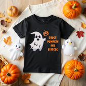 Ghost, pumpkin and diapers on Halloween ベビーTシャツ