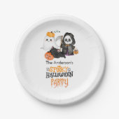 Ghost Pumpkin Grim Reaper Cute Black Cat Halloween ペーパープレート (正面)