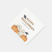 Ghost Pumpkin Personalized Halloween Party  スタンダードカクテルナプキン (角)