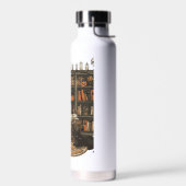 Ghost Reading Book Cat lover Halloween  ウォーターボトル (左面)