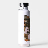 Ghost Reading Book Cat lover Halloween  ウォーターボトル (右面)