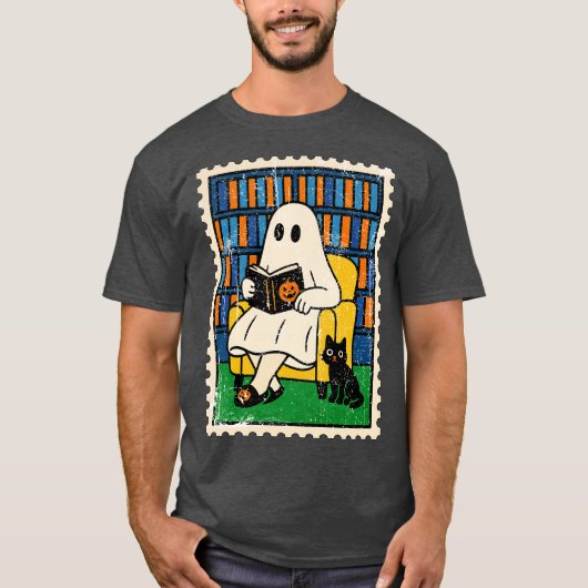 Ghost Reading Book Tシャツ (正面)