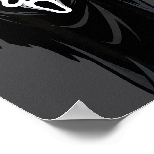 Ghost Red Heart Hands Y Face Halloween Valentines  ポスター (角)