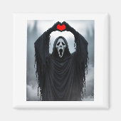 Ghost Red Heart Hands Y Face Halloween Valentines  マグネット (正面)