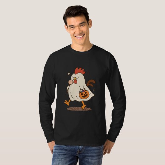 Ghost Rooster Halloween T-Shirt Tシャツ (正面フル)