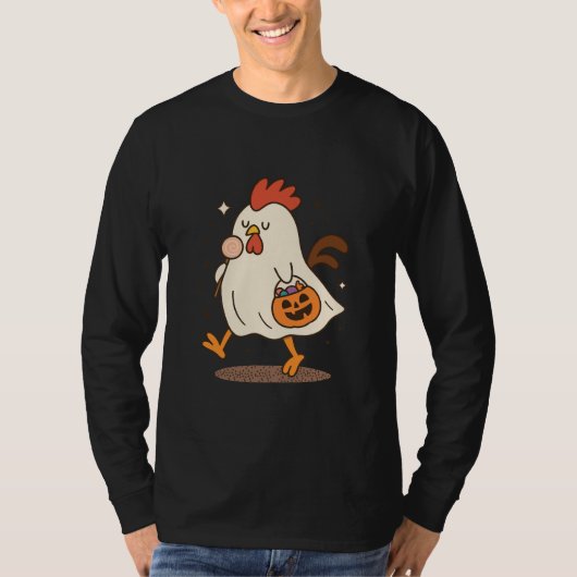 Ghost Rooster Halloween T-Shirt Tシャツ (正面)