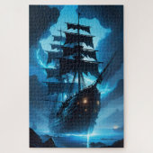 ghost ship, pirate ship, fog, sailboat ジグソーパズル (縦)