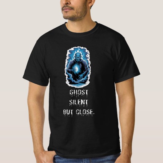 Ghost Silent But Close – Dark Blue Spirit Tシャツ (正面)