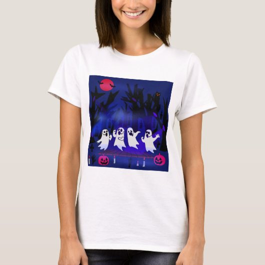 Ghost Singing Contest in Haunted Forest Graveyard Tシャツ (正面)