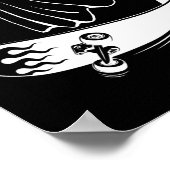 Ghost Skateboard Funny Skateboarding Lazy Hallowee ポスター (角)