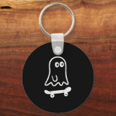 Ghost Skateboard Halloween Costume Skateboarding B キーホルダー (正面)