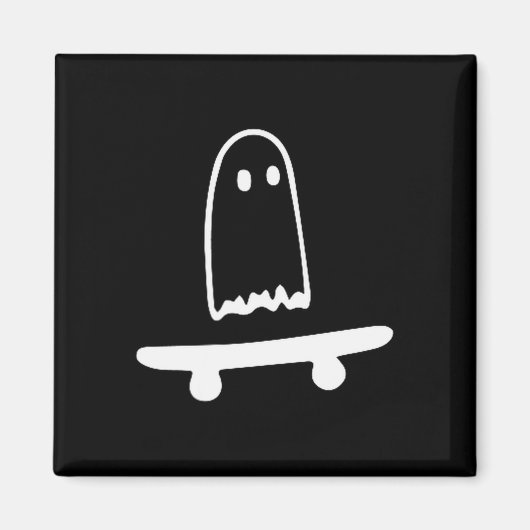 Ghost Skateboard Lazy Halloween Costume Funny Skat マグネット (正面)