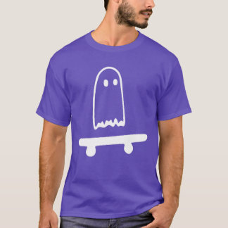 Ghost Skateboard Lazy Halloween Costume Funny Skat Tシャツ