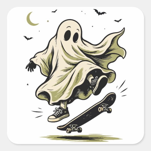 Ghost Skateboarder スクエアシール (正面)