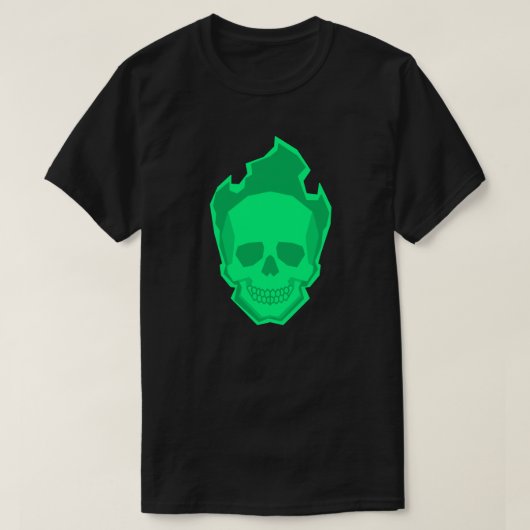 Ghost Skull Graphic T-Shirt – Halloween Neon Skull Tシャツ (デザイン正面)