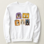 Ghost Stamps Women’s Halloween Sweatshirt | Cute C スウェットシャツ (デザイン正面)