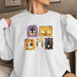 Ghost Stamps Women’s Halloween Sweatshirt | Cute C スウェットシャツ