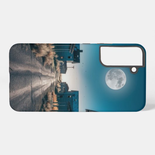 Ghost Town Full Moon Phone Case - Western Design Samsung Galaxyケース (裏面横)