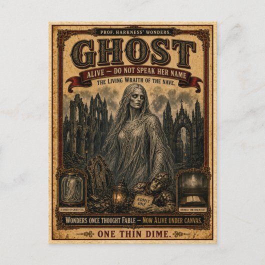 Ghost, Vintage Circus Monster ポストカード (正面)