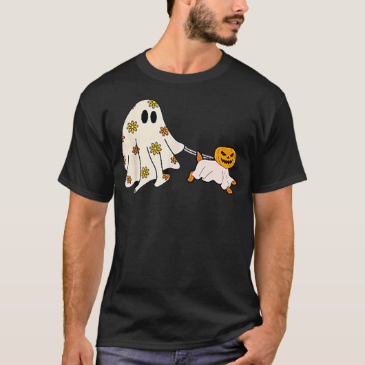 Ghost Walking Dog Halloween Costume Ghoul Dog Love Tシャツ (正面)
