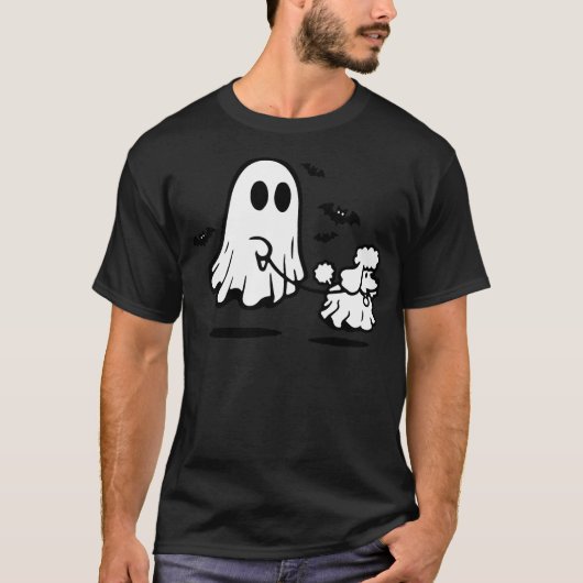 Ghost Walking Poodle Funny Dog Lover Tシャツ (正面)