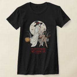 Ghost Witch Broom Ride – Halloween  Tシャツ