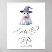 Ghost Witch Hat Halloween Cards Gifts Baby Shower ポスター (正面)