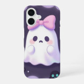 Ghost with Pink Bow Pastel Halloween Case iPhone 16ケース (裏面)