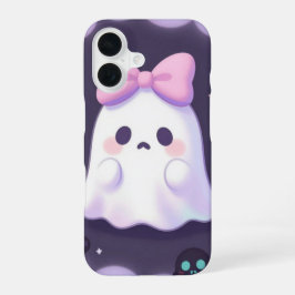 Ghost with Pink Bow Pastel Halloween Case iPhone 16ケース