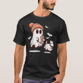 ghost with walking dog halloween tシャツ (正面)