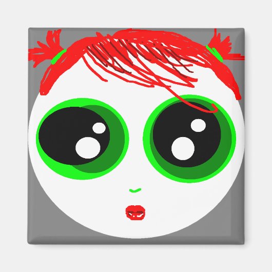 Ghostie Girl Magnet (グレー) マグネット (正面)