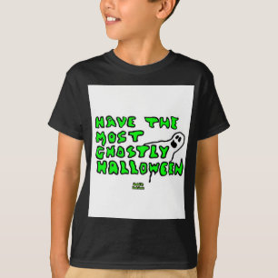 GhostlyハロウィーンボーイズブラックベーシックTシャツ Tシャツ