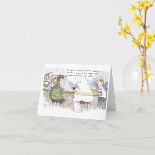 Ghostly おもしろい Greetings Card カード (黄色い花)