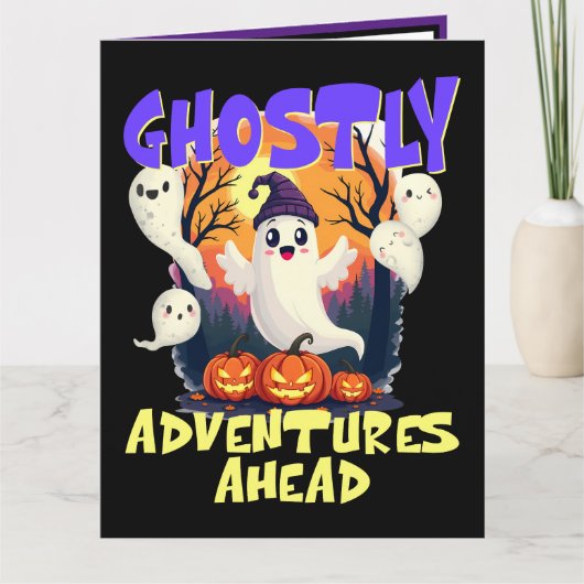Ghostly Adventures Ahead、ハローウィンパーティ幽霊 カード (正面)