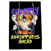 Ghostly Adventures Ahead、ハローウィンパーティ幽霊 ミディアムペーパーバッグ (裏面)