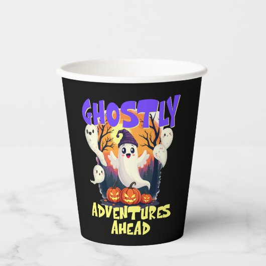 Ghostly Adventures Ahead、ハローウィンパーティ幽霊 紙コップ (正面)