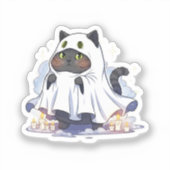 Ghostly Brit - British Shorthair Catハロウィーン シール (正面)