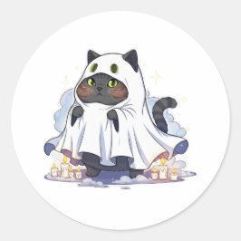 Ghostly Brit - British Shorthair Catハロウィーン ラウンドシール