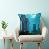 Ghostly Figure in a Graveyard Design クッション (椅子)