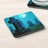 Ghostly Figure in a Graveyard Design コースター (左側)