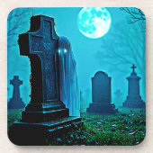 Ghostly Figure in a Graveyard Design コースター (正面)