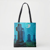 Ghostly Figure in a Graveyard Design トートバッグ (正面)