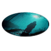 Ghostly Figure in Haunted Woods Design カッティングボード (角)