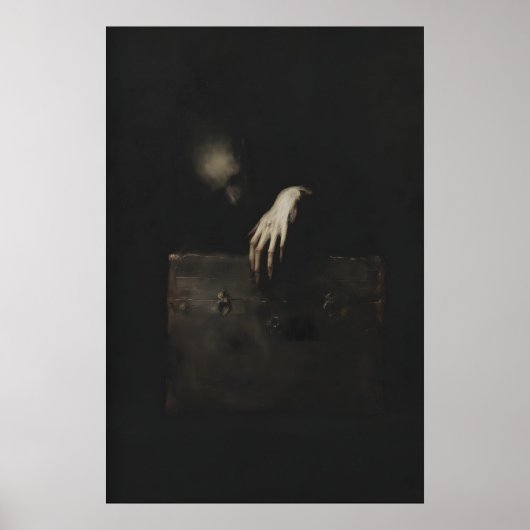 Ghostly Figure Reaching Out of Antique Chest ポスター (正面)