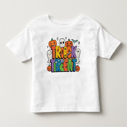 Ghostly Fun Halloween Vibes トドラーTシャツ (正面)