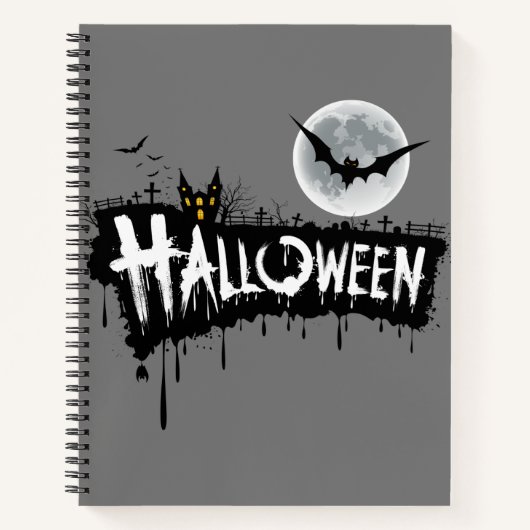 Ghostly Glamor: Spiral パーソナライズされた Notebook ノートブック (正面)