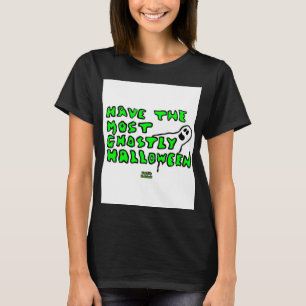 Ghostly Halloween Women's Black Basic Tシャツ