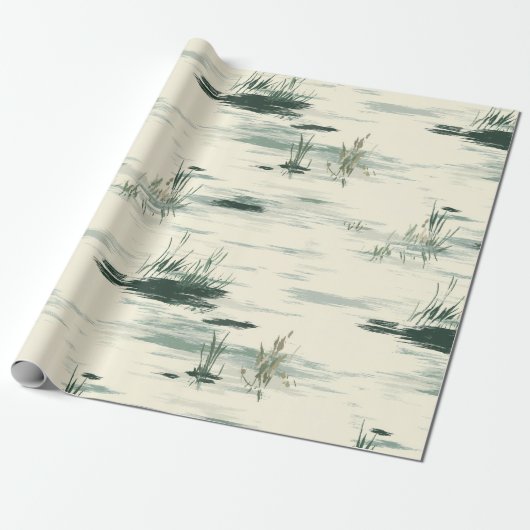 Ghostly Pond Spring Wrapping Paper ラッピングペーパー (アンロールド)