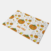 Ghostly Pumpkin Halloween Doormat ドアマット (アングル)