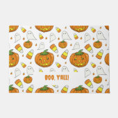 Ghostly Pumpkin Halloween Doormat ドアマット (正面)